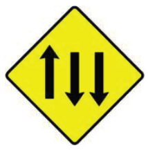 W 083 Three Lanes of Traffic (1 With 2 Against)