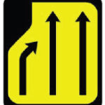 W 092L Lane Loss on Left (3 to 2 Lanes)