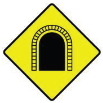 Picture of a W-162-Tunnel Rennicks Road Safety SIgn